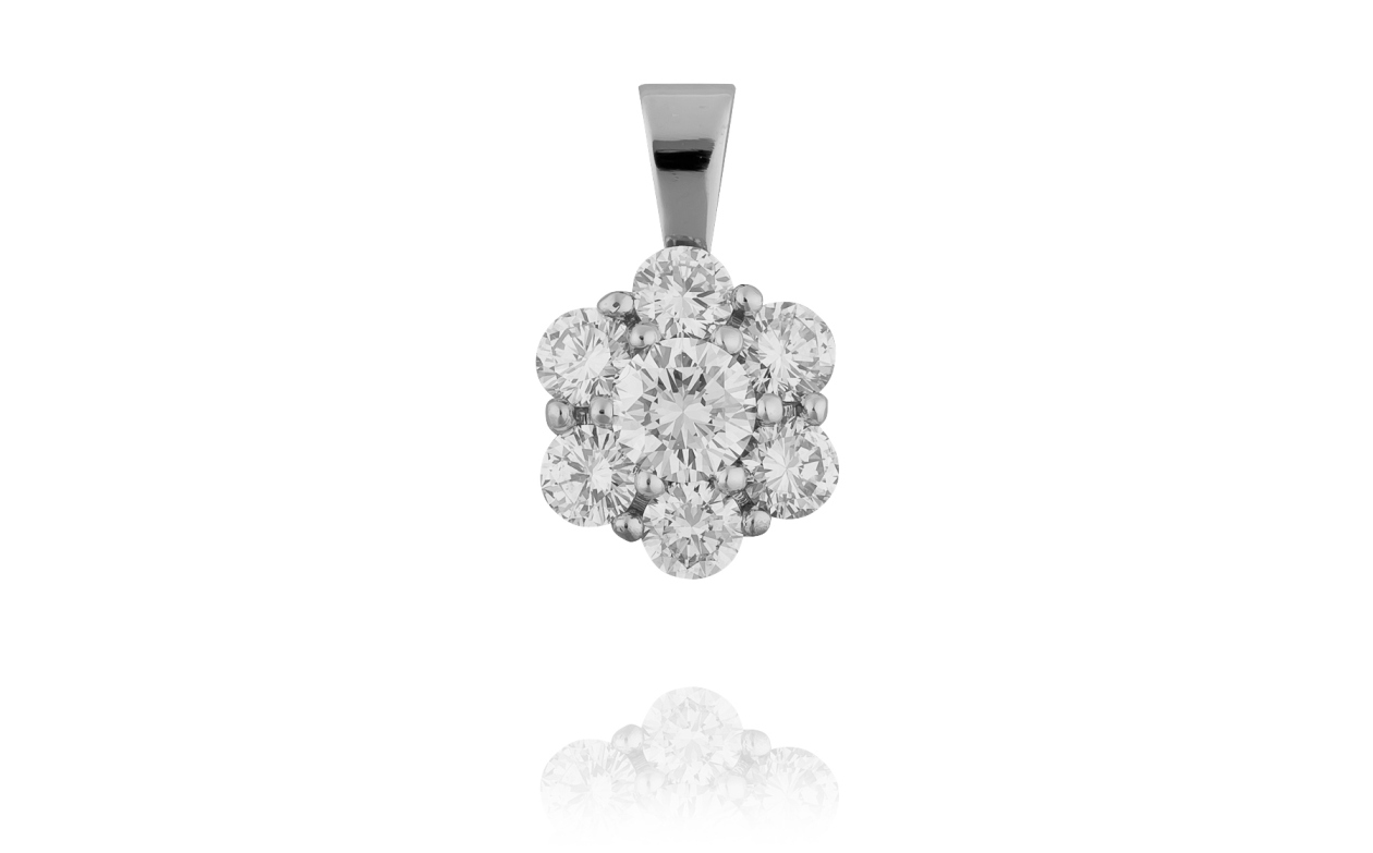 zlatý přívěsek s diamantem 0.288ct F/VS2 s IGI certifikátem (celkem 0.89ct diamantů)