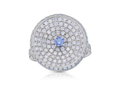 zlatý prsten s diamantem 0.12ct FANCY GRAYISH VIOLET/VS2 s GIA certifikátem (celkem 1.73ct)