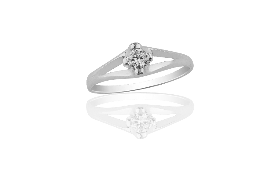 zlatý prsten s diamantem 0.16ct G/VVS1 s EGL certifikátem