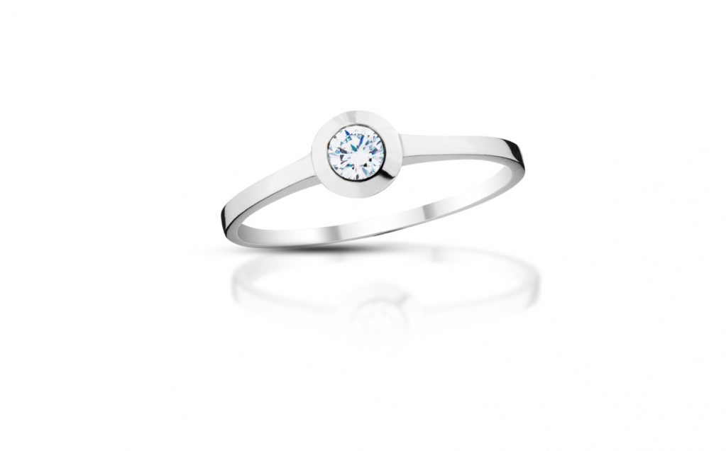 zlatý prsten s diamantem 0.17ct D/SI1 s EGL certifikátem