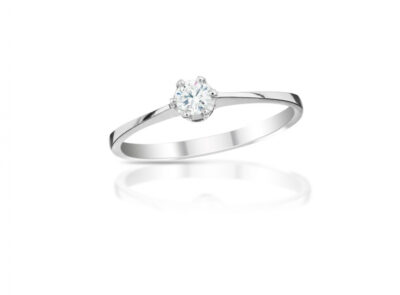 zlatý prsten s diamantem 0.18ct D/VS2 s IGI certifikátem