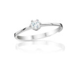 Diamantový prsten model 6 krapen - 14k bílé zlato