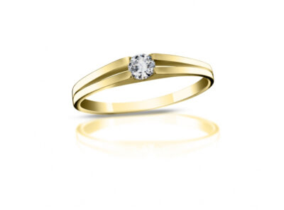 zlatý prsten s diamantem 0.18ct E/VVS2 s IGI certifikátem