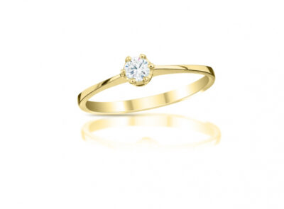 zlatý prsten s diamantem 0.18ct F/VVS2 s IGI certifikátem