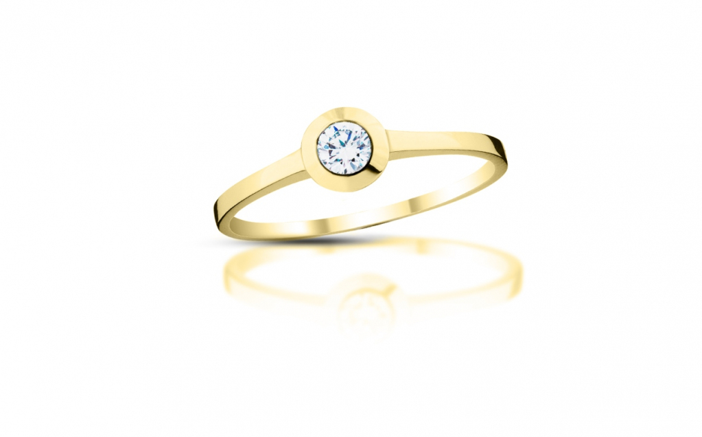 zlatý prsten s diamantem 0.18ct J/VS2 s EGL certifikátem
