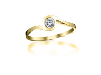 zlatý prsten s diamantem 0.19ct F/VS1 s IGI certifikátem