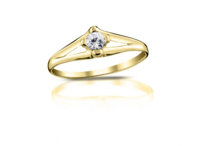 zlatý prsten s diamantem 0.19ct G/VS1 s IGI certifikátem