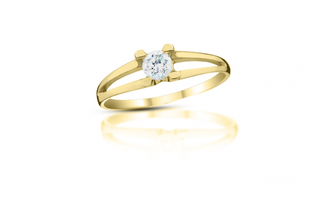 zlatý prsten s diamantem 0.20ct G/VVS2 s EGL certifikátem