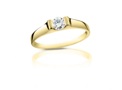 zlatý prsten s diamantem 0.23ct G/VVS1 s IGI certifikátem
