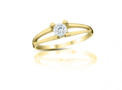 zlatý prsten s diamantem 0.23ct J/VVS2 s IGI certifikátem