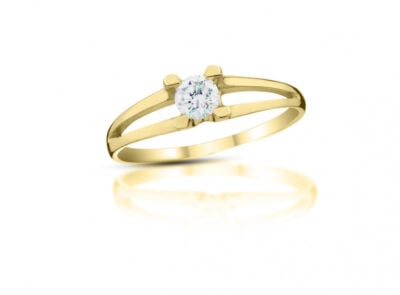 zlatý prsten s diamantem 0.23ct J/VVS2 s IGI certifikátem