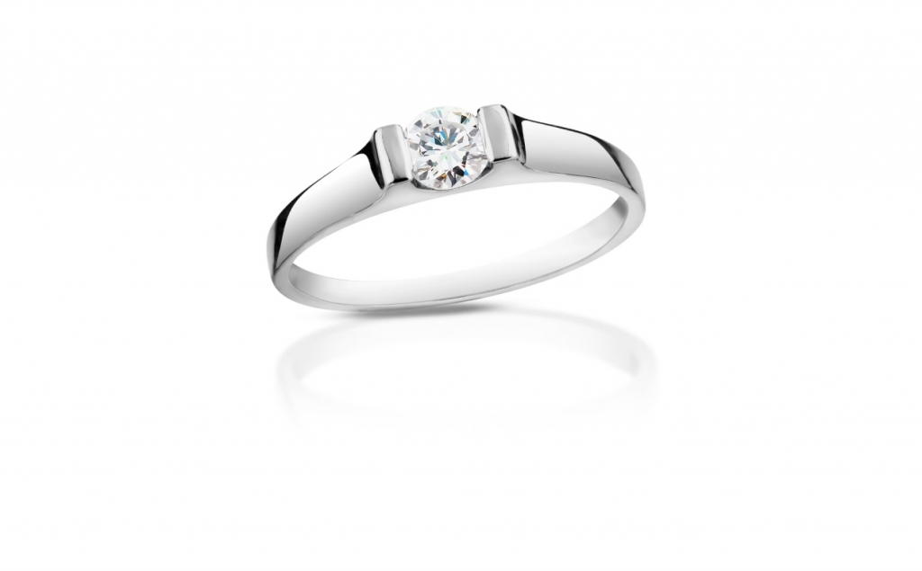 zlatý prsten s diamantem 0.27ct F/SI2 s EGL certifikátem