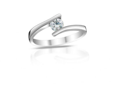 zlatý prsten s diamantem 0.31ct F/VVS1 s GIA certifikátem