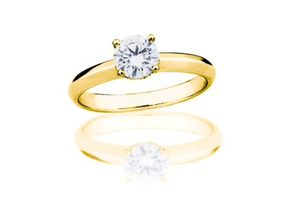 zlatý prsten s diamantem 0.366ct F/VS2 s IGI certifikátem