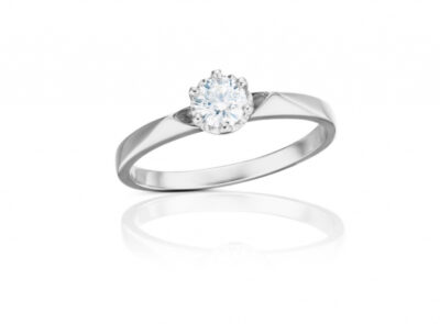 zlatý prsten s diamantem 0.41ct D/VS1 s HRD certifikátem