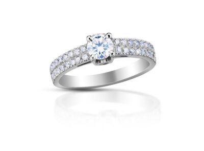zlatý prsten s diamantem 0.41ct E/VVS2 s GIA certifikátem
