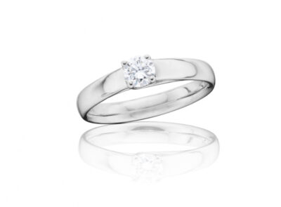 zlatý prsten s diamantem 0.41ct F/VS1 s GIA certifikátem