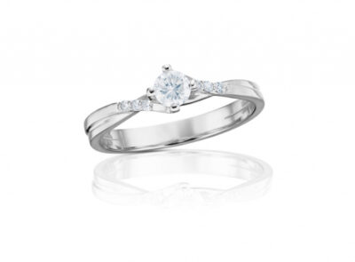 zlatý prsten s diamantem 0.41ct F/VS2 s GIA certifikátem