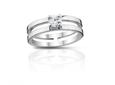 zlatý prsten s diamantem 0.435ct F/VS1 s IGI certifikátem