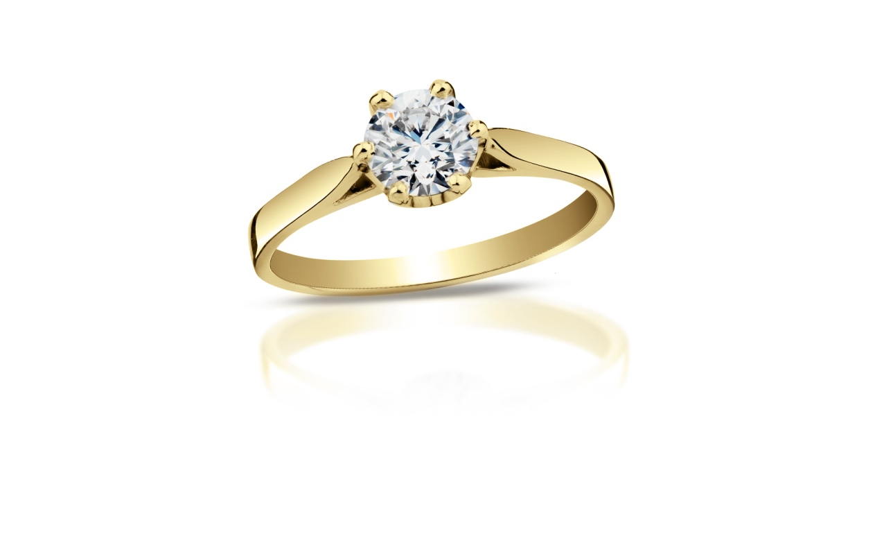 zlatý prsten s diamantem 0.52ct L/SI1 s IGI certifikátem