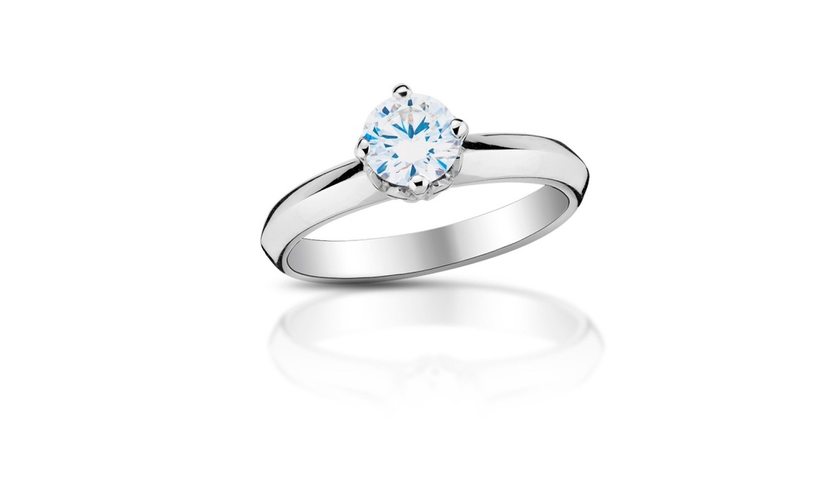 zlatý prsten s diamantem 0.56ct H/VS1 s HRD certifikátem