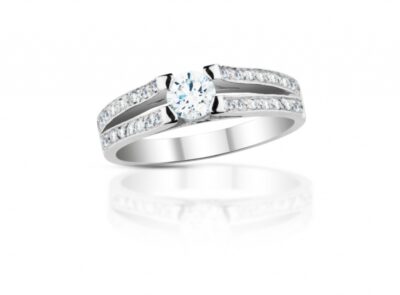 zlatý prsten s diamantem 0.58ct F/VS2 s IGI certifikátem