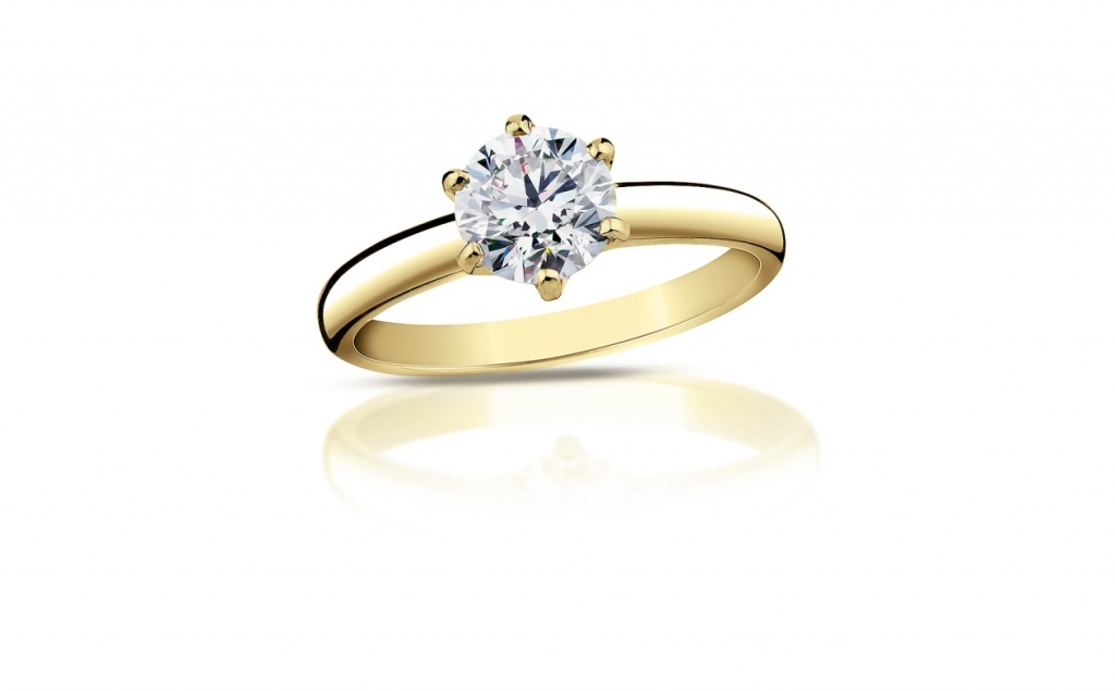 zlatý prsten s diamantem 0.90ct J/VS2 s GIA certifikátem