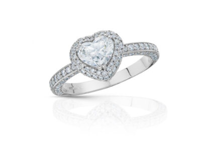 zlatý prsten s diamantem 0.96ct F/VS2 s GIA certifikátem (celkem 1.67ct)