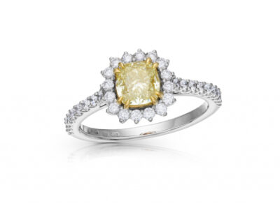 zlatý prsten s diamantem 1.01ct W-X/VS2 s GIA certifikátem (celkem 1.49ct)