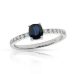 zlatý prsten se safírem 0.74ct deep blue s IGI certifikátem