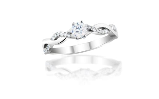 Diamantový prsten model VVDiamonds 49 - 14k bílé zlato