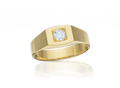 pánský zlatý prsten s diamantem 0.35ct H/VS1 s GIA certifikátem