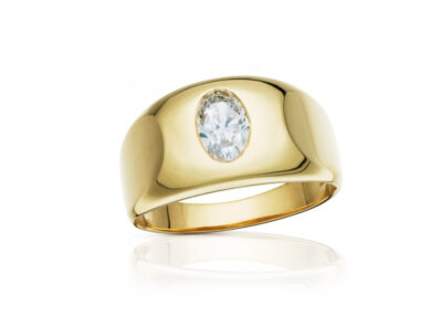 pánský zlatý prsten s diamantem 1.00ct K/SI2 s HRD certifikátem