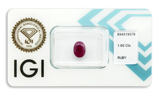rubín 1.60ct deep purplish pink - red s IGI certifikátem