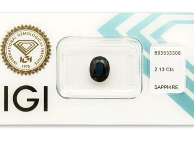 safír 2.13ct dark blue (tepelně neupraven) s IGI certifikátem