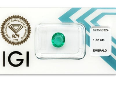 smaragd 1.82ct bluish green s IGI certifikátem