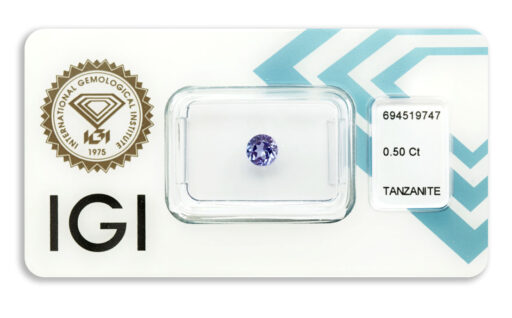 tanzanit 0.50ct bluish violet s IGI certifikátem