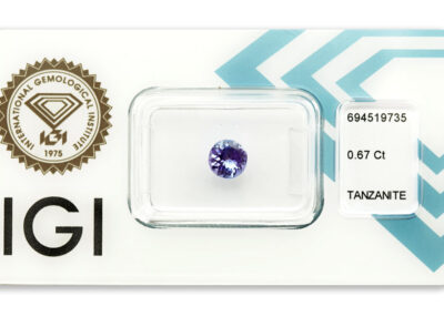 tanzanit 0.67ct deep bluish violet s IGI certifikátem