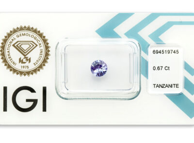 tanzanit 0.67ct deep bluish violet s IGI certifikátem