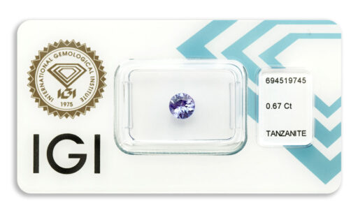 tanzanit 0.67ct deep bluish violet s IGI certifikátem