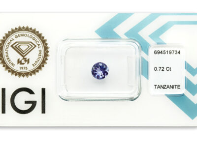 tanzanit 0.72ct bluish violet s IGI certifikátem