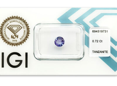 tanzanit 0.72ct deep bluish violet s IGI certifikátem