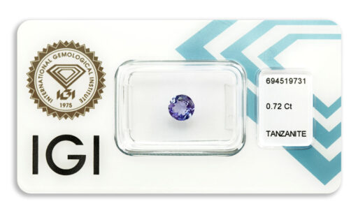 tanzanit 0.72ct deep bluish violet s IGI certifikátem