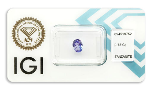 tanzanit 0.75ct bluish violet s IGI certifikátem