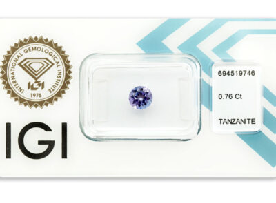 tanzanit 0.76ct violetish blue s IGI certifikátem