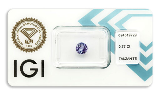 tanzanit 0.77ct deep bluish violet s IGI certifikátem