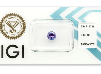 tanzanit 0.80ct deep bluish violet s IGI certifikátem