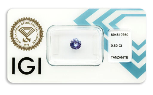tanzanit 0.80ct violetish blue s IGI certifikátem