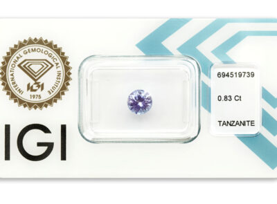 tanzanit 0.83ct bluish violet s IGI certifikátem