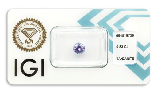 tanzanit 0.83ct bluish violet s IGI certifikátem